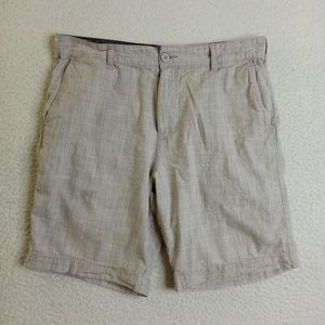 Retrofit Brand Shorts Mens 34 Flat Front‎ Beige/Gray Outdoor Casual Cotton